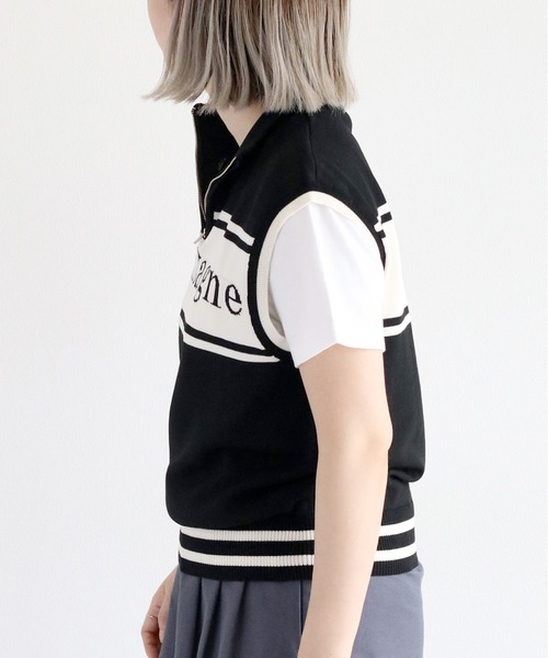 cepo（セポ）の「ジャガードロゴベスト（ベスト・レディース・ブラック/オフホワイト・M）」の11枚目の写真