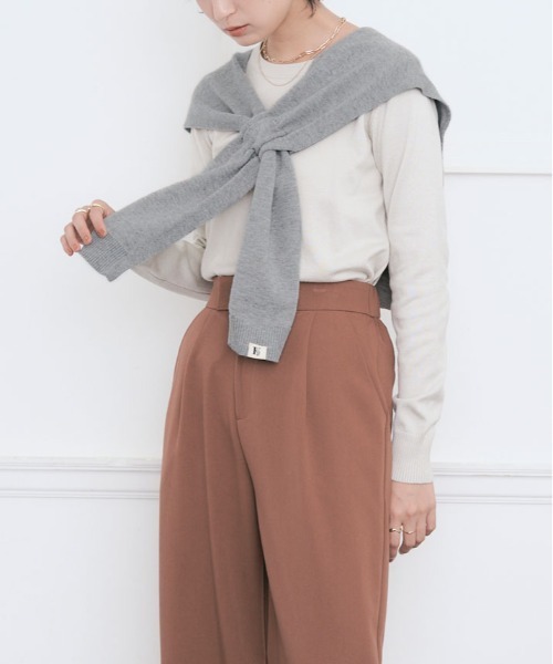 kirakiraShop(キラキラショップ)の「肩掛け ニット フェイク カーディガン(カーディガン/ボレロ・レディース・ブラック/オフホワイト/ブルー/杢グレー/キャメル/レッド/グリーン/ベージュ・FREE)」の22枚目の写真