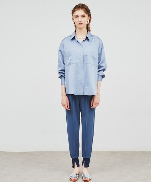 cloenc(クロエンス)の「◆【手洗い可】カットジョーゼットジョガーパンツ(その他パンツ・レディース・ブルー系その他/ブラック/ナチュラル/ブラウン系・01/02/03)」の11枚目の写真