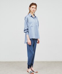 ◆【手洗い可】カットジョーゼットジョガーパンツ