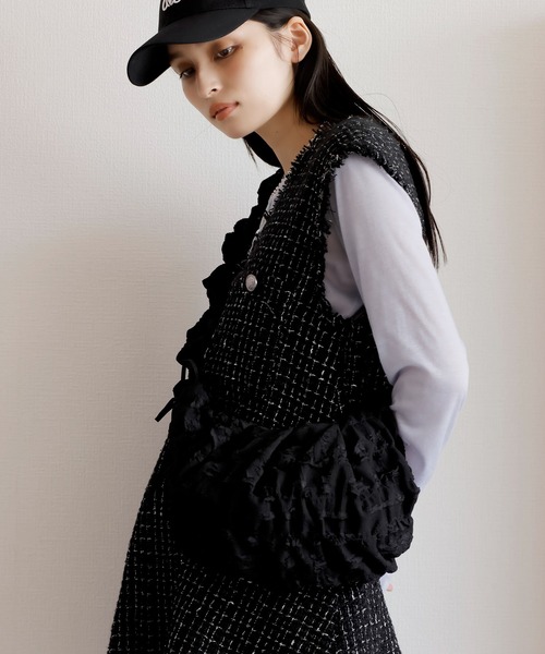 VIS（ビス）の「シャーリングドロストショルダーバッグ（ショルダーバッグ・レディース・キナリ/ブラック・FREE）」の5枚目の写真