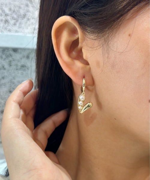 Burner(バーナー)の「【CHI SELECT】ハート パール デザイン フープピアス chi-pierce-00695 N【GBT】(ピアス(両耳用)・レディース・ゴールド/シルバー・FREE)」の6枚目の写真