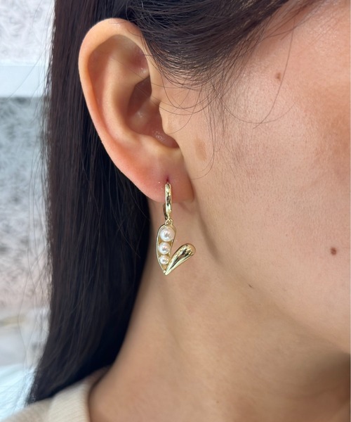 Burner(バーナー)の「【CHI SELECT】ハート パール デザイン フープピアス chi-pierce-00695 N【GBT】(ピアス(両耳用)・レディース・ゴールド/シルバー・FREE)」の7枚目の写真