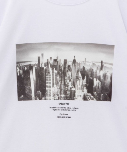Mac-House(マックハウス)の「フォトプリント7分袖Tシャツ(Tシャツ/カットソー・メンズ・ブラック/グレイッシュベージュ/ホワイト/ライトグレー・S/M/L/XL)」の7枚目の写真