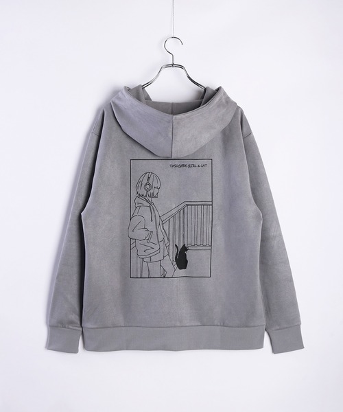 WESTSEA(ウエストシー)の「フェイクスエード TASOGARE GIRL & CAT 長袖 フルジップパーカー(パーカー・メンズ・チャコール/オフホワイト/グレー・M/L)」の10枚目の写真