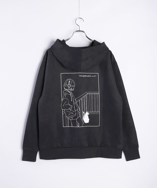 WESTSEA(ウエストシー)の「フェイクスエード TASOGARE GIRL & CAT 長袖 フルジップパーカー(パーカー・メンズ・チャコール/オフホワイト/グレー・M/L)」の13枚目の写真
