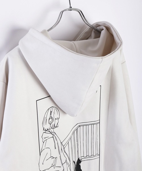 WESTSEA(ウエストシー)の「フェイクスエード TASOGARE GIRL & CAT 長袖 フルジップパーカー(パーカー・メンズ・チャコール/オフホワイト/グレー・M/L)」の16枚目の写真