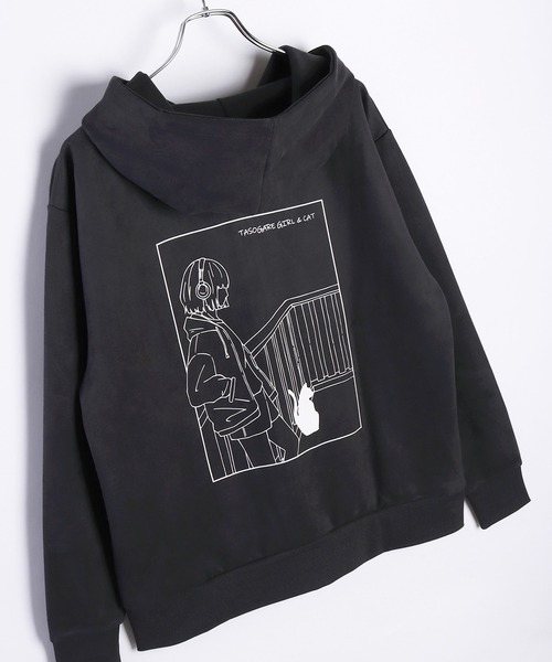 WESTSEA(ウエストシー)の「フェイクスエード TASOGARE GIRL & CAT 長袖 フルジップパーカー(パーカー・メンズ・チャコール/オフホワイト/グレー・M/L)」の14枚目の写真