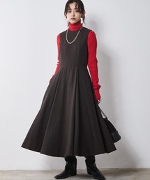 CHIC STYLE | フィット＆フレアノースリーブロングワンピース シックスタイル（大きいサイズ対応）(ワンピース)