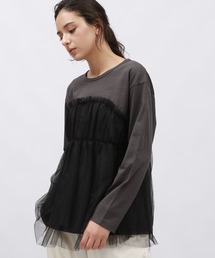 LAKOLE | チュールドッキング長袖T / 150979(Tシャツ/カットソー)