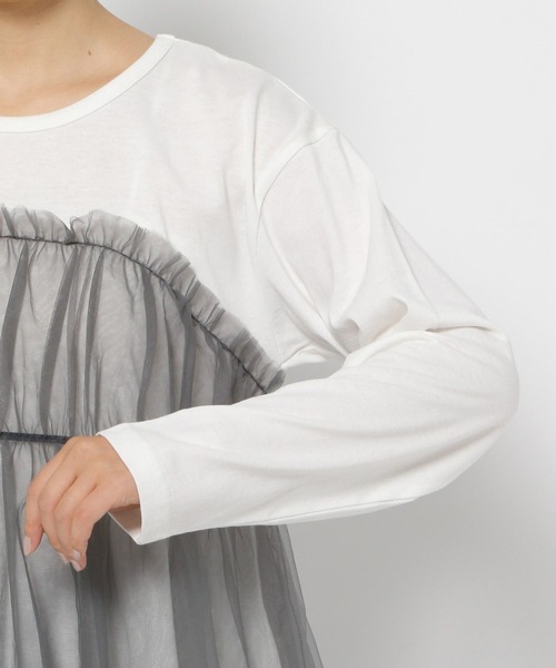 LAKOLE(ラコレ)の「チュールドッキング長袖T / 150979(Tシャツ/カットソー・レディース・ブラック/ベージュ/グレー・FREE)」の20枚目の写真