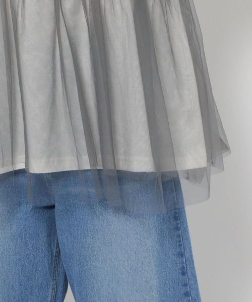 LAKOLE(ラコレ)の「チュールドッキング長袖T / 150979(Tシャツ/カットソー・レディース・ブラック/ベージュ/グレー・FREE)」の21枚目の写真