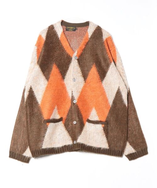 カーディガン HOUSTON / MOHAIR TOUCH CARDIGAN (DAIAMOND)ダイア柄 モヘアタッチ 起毛 ニット カーディガン セール】HOUSTON / MOHAIR TOUCH CARDIGAN (DAIAMOND)ダイア柄