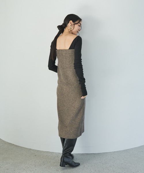 AIC.（エーアイシー）の「2WAYアルパカタッチニットロングスカート/ワンピース（スカート・レディース・ダークグレー/ブラック/グレイッシュベージュ・MEDIUM/MT）」の12枚目の写真