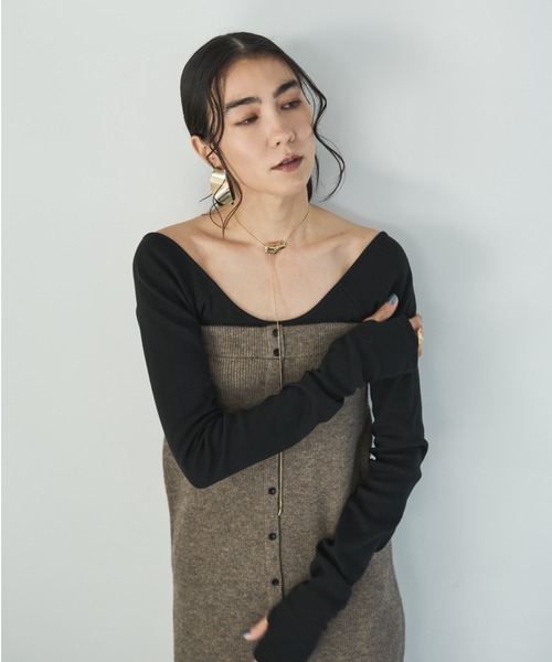 AIC.（エーアイシー）の「2WAYアルパカタッチニットロングスカート/ワンピース（スカート・レディース・ダークグレー/ブラック/グレイッシュベージュ・MEDIUM/MT）」の14枚目の写真