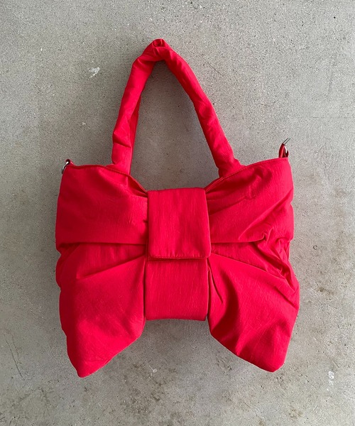 210nouve（トゥージュヌーブ）の「2WAYナイロンリボントートバッグ（トートバッグ・レディース・ベージュ/グレー/レッド/ブラック/ブルー・FREE）」の16枚目の写真