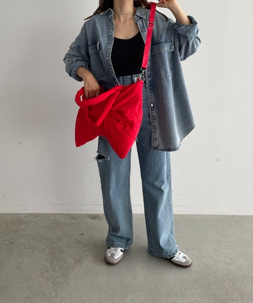 210nouve（トゥージュヌーブ）の「2WAYナイロンリボントートバッグ（トートバッグ・レディース・ベージュ/グレー/レッド/ブラック/ブルー・FREE）」の15枚目の写真