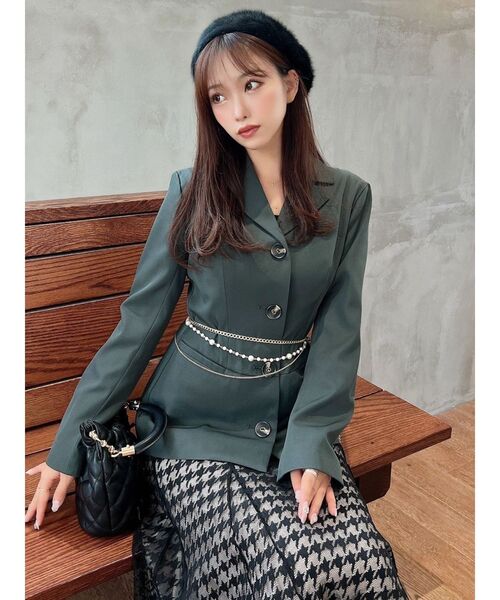 RESEXXY（リゼクシー）の「ペプラムテーラードジャケット（テーラードジャケット・レディース・ブラック/アイボリー/グリーン・FREE）」の13枚目の写真