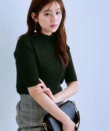 7days Life Styling | ５分袖ワイドリブニット（静電防止・毛玉になりにくい・UVカット・タンブル乾燥OK）(ニット/セーター)