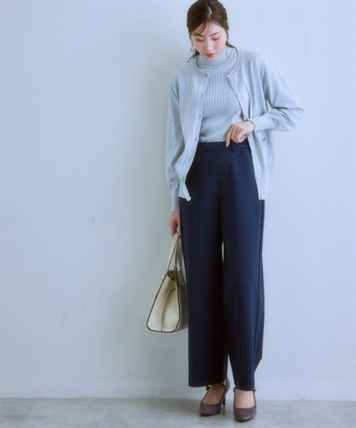 7days Life Styling(セブンデイズライフスタイリング)の「5分袖ワイドリブニット(静電防止・毛玉になりにくい・UVカット・タンブル乾燥OK)(ニット/セーター・レディース・ベージュ/グリーン系/レッド/ブラック/杢グレー/ブルー・S/M/L/LL/3L/4L)」の21枚目の写真