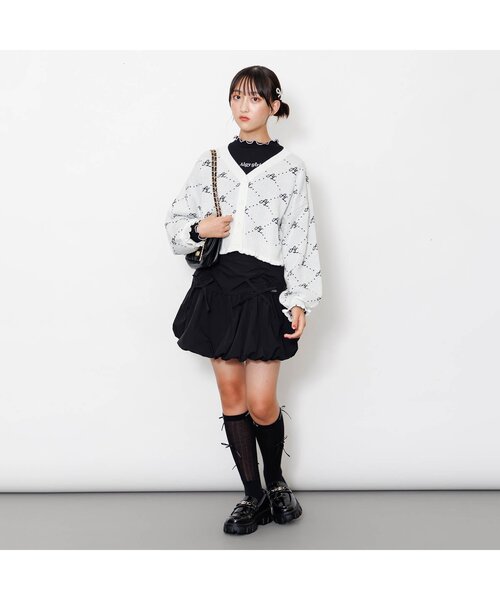 algy(アルジー)の「ソウガラニットカーデ(カーディガン/ボレロ・キッズ・ブラック/オフホワイト・XX-SMALL/X-SMALL/SMALL/MEDIUM)」の3枚目の写真