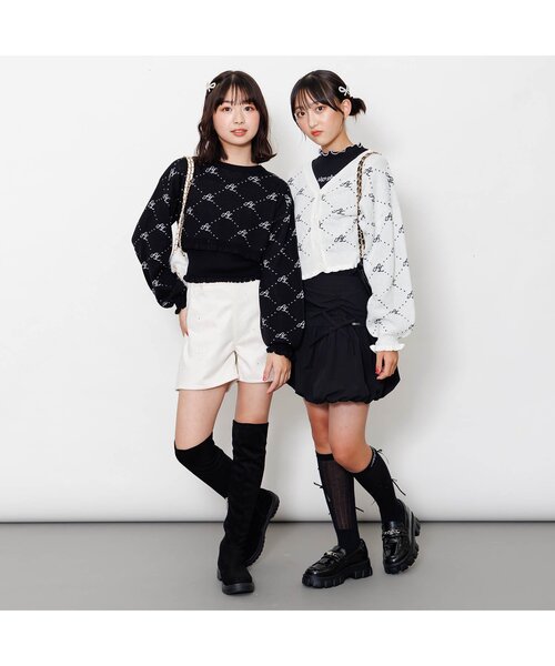 algy(アルジー)の「ソウガラニットカーデ(カーディガン/ボレロ・キッズ・ブラック/オフホワイト・XX-SMALL/X-SMALL/SMALL/MEDIUM)」の5枚目の写真