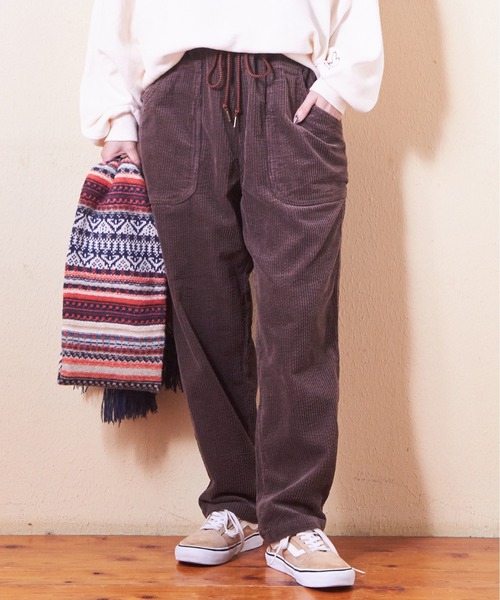 CUBE SUGAR（キューブシュガー）の「6Wサッカーコールダブルポケットギャザーパンツ（その他パンツ・レディース・ベージュ/パープル/スミクロ/マルチ/ブラウン・M）」の3枚目の写真