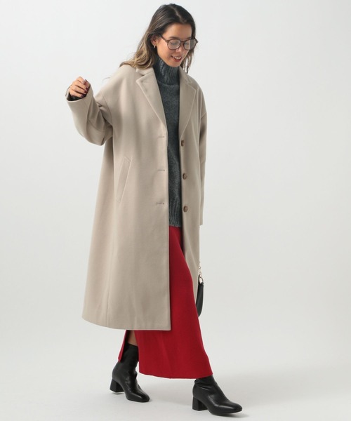 BAYFLOW（ベイフロー）の「[すっきりシルエット]ウーリーロングコート（チェスターコート・レディース・ブラック/グレイッシュベージュ・SMALL/MEDIUM）」の13枚目の写真
