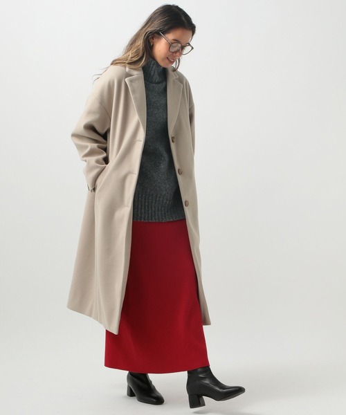 BAYFLOW（ベイフロー）の「[すっきりシルエット]ウーリーロングコート（チェスターコート・レディース・ブラック/グレイッシュベージュ・SMALL/MEDIUM）」の15枚目の写真
