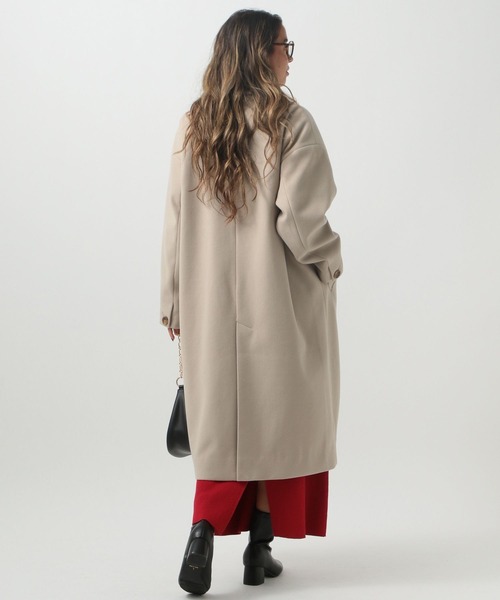 BAYFLOW（ベイフロー）の「[すっきりシルエット]ウーリーロングコート（チェスターコート・レディース・ブラック/グレイッシュベージュ・SMALL/MEDIUM）」の16枚目の写真