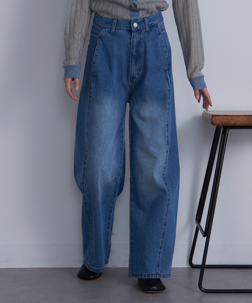 MAISON BREEZE（メゾンブリーズ）の「【MAISON BREEZE】センターシームデニム DTK（デニムパンツ・レディース・ブルー/ブラック/サックスブルー・M/S）」の3枚目の写真