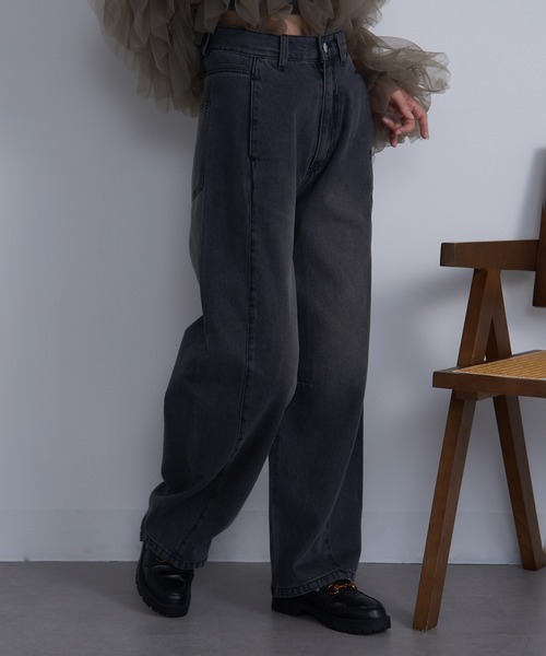 MAISON BREEZE（メゾンブリーズ）の「【MAISON BREEZE】センターシームデニム DTK（デニムパンツ・レディース・ブルー/ブラック/サックスブルー・M/S）」の2枚目の写真