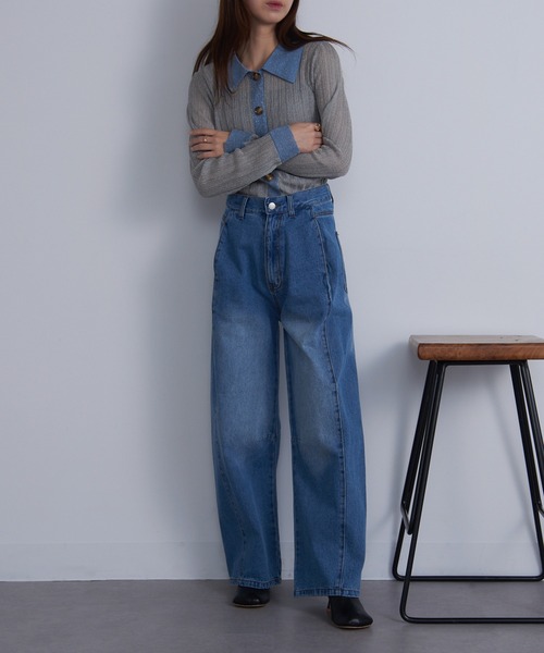 MAISON BREEZE（メゾンブリーズ）の「【MAISON BREEZE】センターシームデニム DTK（デニムパンツ・レディース・ブルー/ブラック/サックスブルー・M/S）」の8枚目の写真