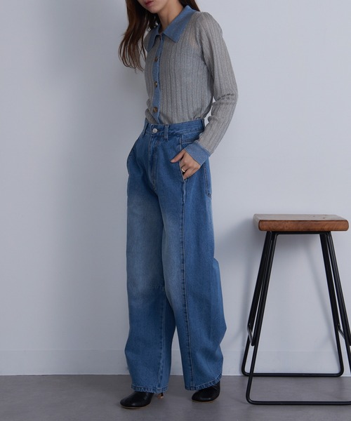 MAISON BREEZE（メゾンブリーズ）の「【MAISON BREEZE】センターシームデニム DTK（デニムパンツ・レディース・ブルー/ブラック/サックスブルー・M/S）」の9枚目の写真