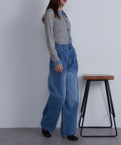 MAISON BREEZE（メゾンブリーズ）の「【MAISON BREEZE】センターシームデニム DTK（デニムパンツ・レディース・ブルー/ブラック/サックスブルー・M/S）」の10枚目の写真