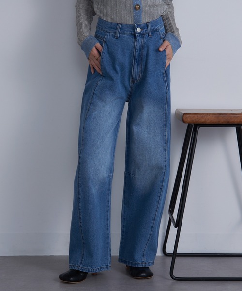 MAISON BREEZE（メゾンブリーズ）の「【MAISON BREEZE】センターシームデニム DTK（デニムパンツ・レディース・ブルー/ブラック/サックスブルー・M/S）」の4枚目の写真