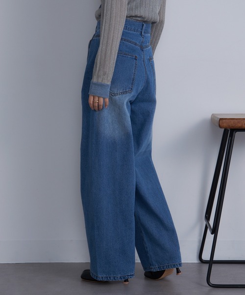 MAISON BREEZE（メゾンブリーズ）の「【MAISON BREEZE】センターシームデニム DTK（デニムパンツ・レディース・ブルー/ブラック/サックスブルー・M/S）」の7枚目の写真