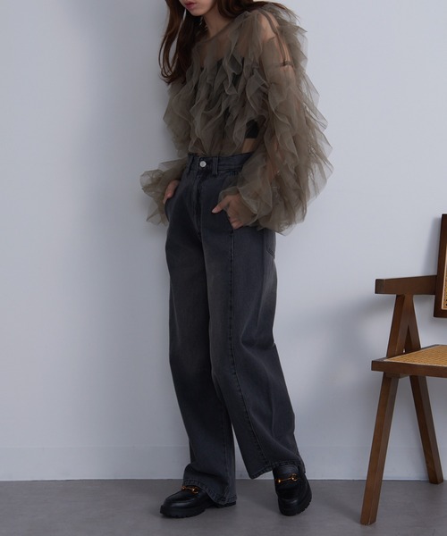 MAISON BREEZE（メゾンブリーズ）の「【MAISON BREEZE】センターシームデニム DTK（デニムパンツ・レディース・ブルー/ブラック/サックスブルー・M/S）」の22枚目の写真