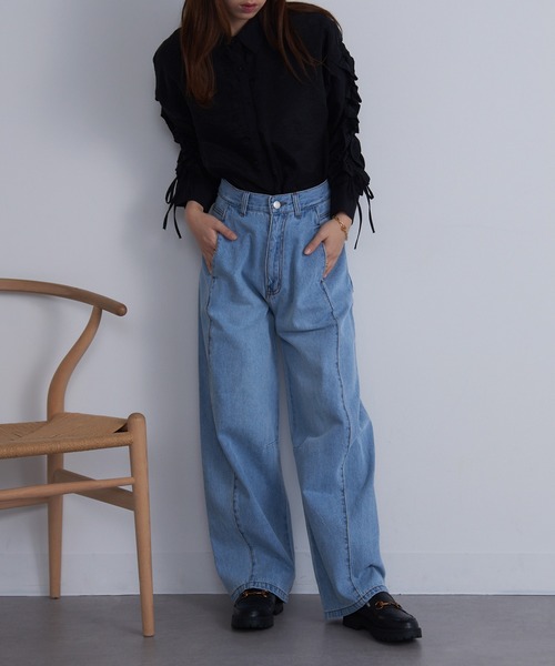 MAISON BREEZE（メゾンブリーズ）の「【MAISON BREEZE】センターシームデニム DTK（デニムパンツ・レディース・ブルー/ブラック/サックスブルー・M/S）」の14枚目の写真