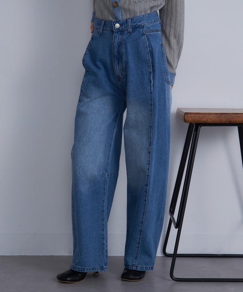 MAISON BREEZE（メゾンブリーズ）の「【MAISON BREEZE】センターシームデニム DTK（デニムパンツ・レディース・ブルー/ブラック/サックスブルー・M/S）」の5枚目の写真