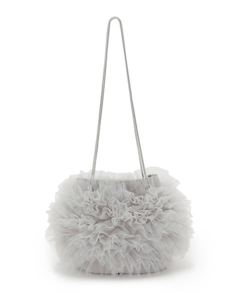 ELLEgirl(エルガール)の「2wayチュールフリルバッグ【ELLEgirl/エル ガール】(トートバッグ・レディース・ピンク/ライトグレー/ブラック・FREE)」の5枚目の写真