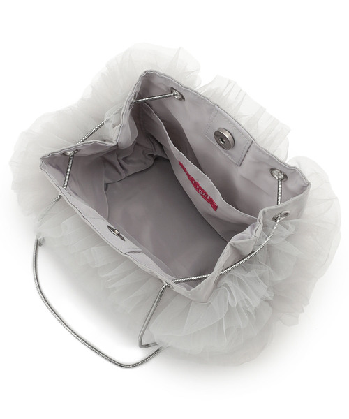 ELLEgirl(エルガール)の「2wayチュールフリルバッグ【ELLEgirl/エル ガール】(トートバッグ・レディース・ピンク/ライトグレー/ブラック・FREE)」の8枚目の写真