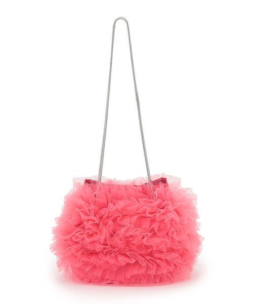 ELLEgirl(エルガール)の「2wayチュールフリルバッグ【ELLEgirl/エル ガール】(トートバッグ・レディース・ピンク/ライトグレー/ブラック・FREE)」の12枚目の写真