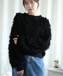 aimoha | フリンジジャガードニット(ニット/セーター)