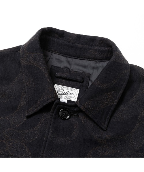 CALEE コート　スパイラル柄 セール】JACQUARD HALF COAT ＜SNAKE PATTERN＞（ステンカラー