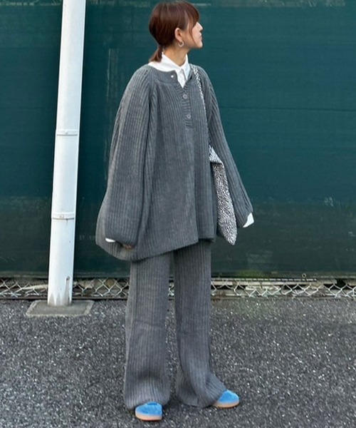 CORNERS（コーナーズ）の「【CORNERS by KR】ローゲージニットパンツ【セットアップ可能】（その他パンツ・レディース・ブラック/グレー/ネイビー/ライトグレー/ブラウン・M）」の11枚目の写真