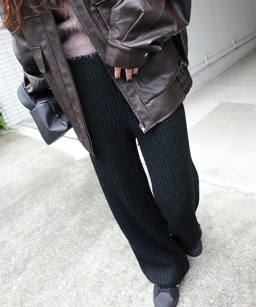 CORNERS（コーナーズ）の「【CORNERS by KR】ローゲージニットパンツ【セットアップ可能】（その他パンツ・レディース・ブラック/グレー/ネイビー/ライトグレー/ブラウン・M）」の17枚目の写真