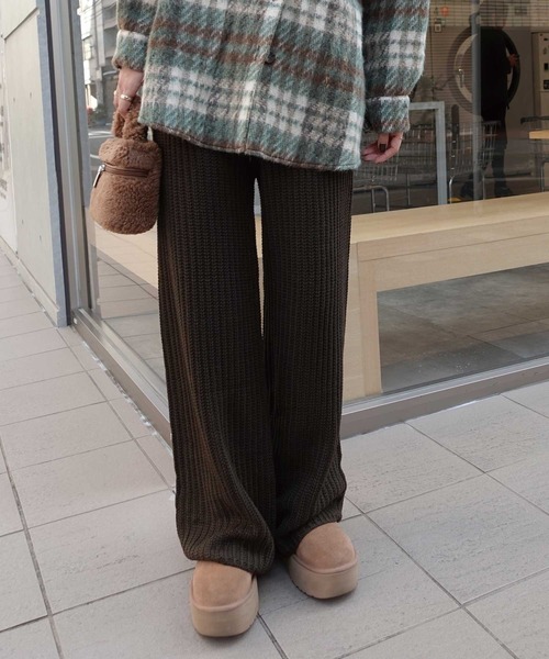 CORNERS（コーナーズ）の「【CORNERS by KR】ローゲージニットパンツ【セットアップ可能】（その他パンツ・レディース・ブラック/グレー/ネイビー/ライトグレー/ブラウン・M）」の18枚目の写真