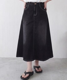 ロングデニムAラインスカート