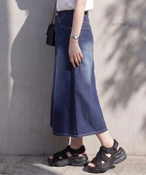 SELECT LEVERY(セレクトリベリー)の「ロングデニムAラインスカート(デニムスカート・レディース・ライトブルー/ブラック/ブルー/ネイビー・SMALL/MEDIUM/LARGE/X-LARGE)」の7枚目の写真